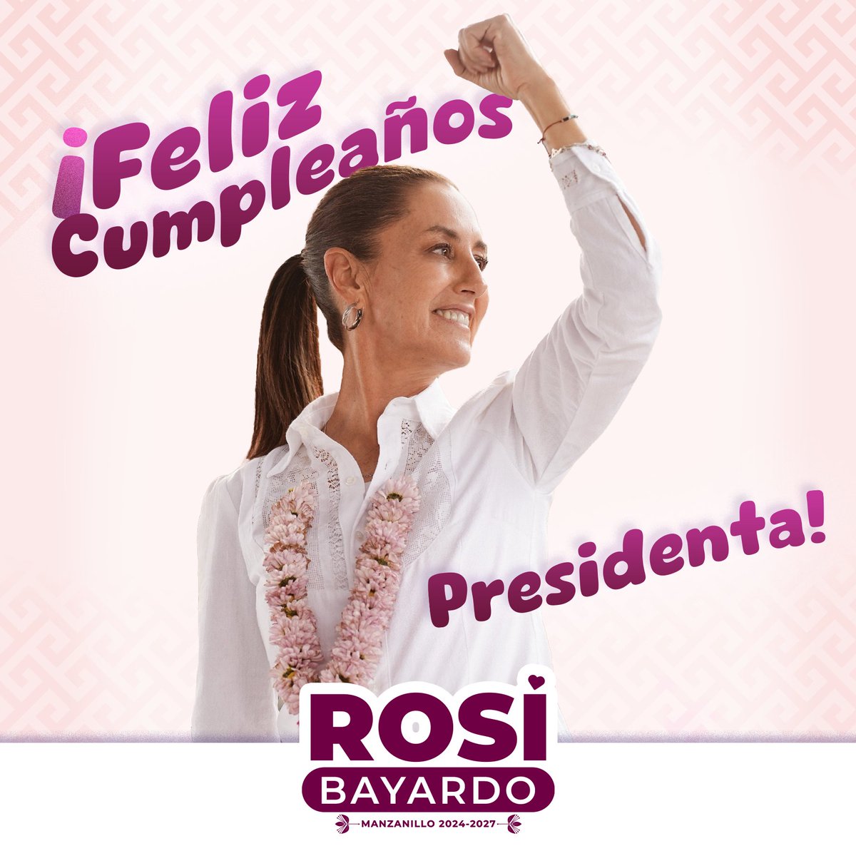 Rosi Bayardo (@bayardorosi) on Twitter photo ¡Feliz cumpleaños, Dra. <a href="/Claudiashein/">Claudia Sheinbaum Pardo</a>! 🎉🎂
Que este día esté lleno de alegrías y mucho amor. Gracias por inspirarnos con tu visión de un México más justo y próspero para todos, pero sobre todo, para todas 💜. ¡Abrazos desde Manzanillo!🫰🏼✨ ¡Feliz cumpleaños, Dra. <a href="/Claudiashein/">Claudia Sheinbaum Pardo</a>! 🎉🎂
Que este día esté lleno de alegrías y mucho amor. Gracias por inspirarnos con tu visión de un México más justo y próspero para todos, pero sobre todo, para todas 💜. ¡Abrazos desde Manzanillo!🫰🏼✨