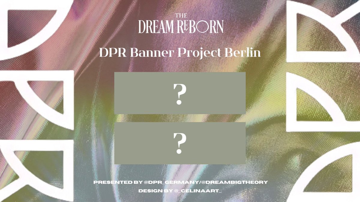 hiitsmecelina's tweet photo. Dear DREAMers 💕
we are already deep into designing Banner for the upcoming DPR Concert in Berlin.
So stay tuned and watch out for more infos, voting and the final design 🥹☺️
#dpr #dprian #dprartic #dprcream #dprinberlin #dprconcert https://t.co/a8qAAfwJGa