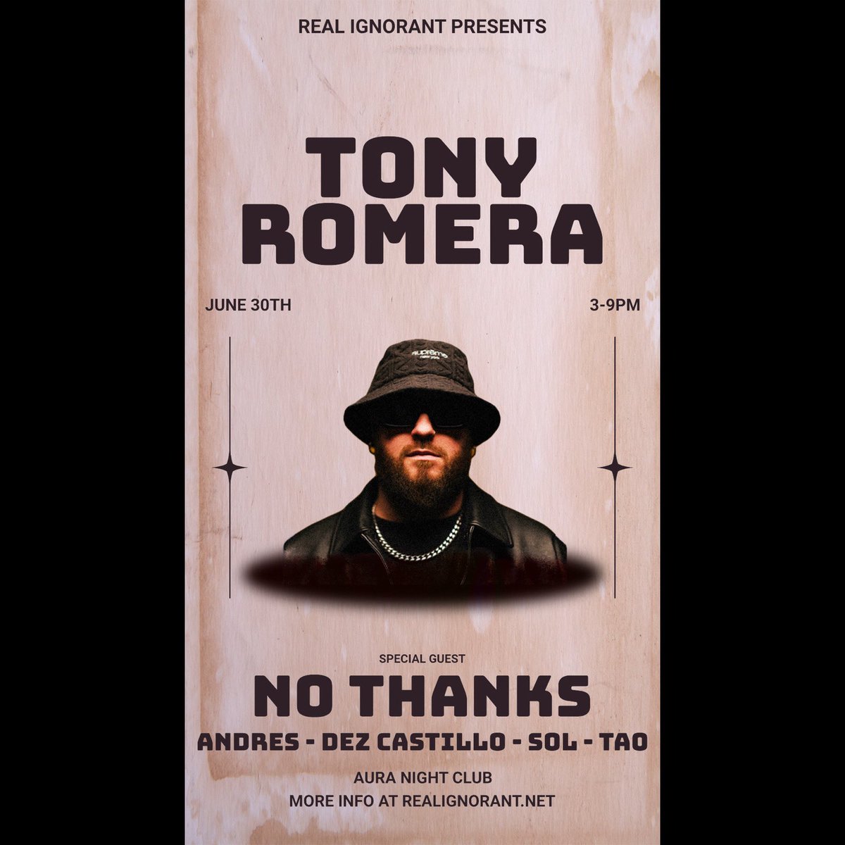 Musicdesol's tweet photo. SAN JOSE!!! SUNDAY DAY PARTIES ARE BACK WITH SOME HOUSE MUSIC!!
TONY ROMERA IS IN TOWN WITH SUPPORT FROM NO THANKS. 
Link for tickets- https://t.co/SoW9jZTH6e

Discount code - Ridayparty https://t.co/T1MymNuR7g