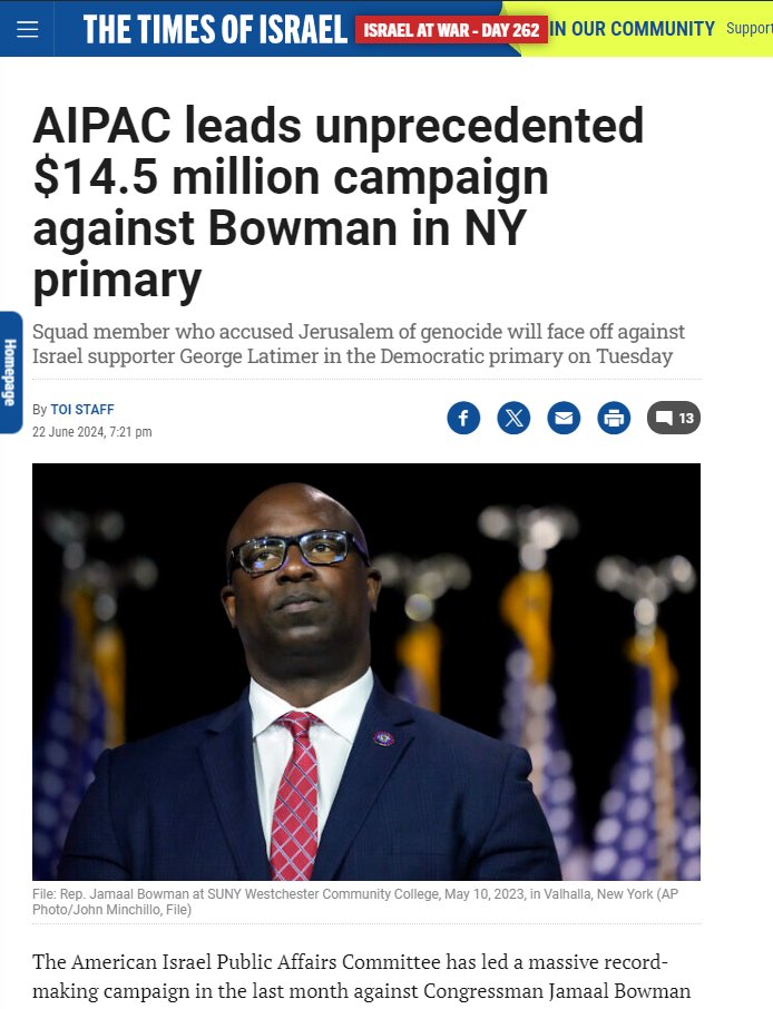 TrackAIPAC's tweet photo. AIPAC has turned #NY16 into the most expensive House primary election EVER. https://t.co/73pO8Jxi78