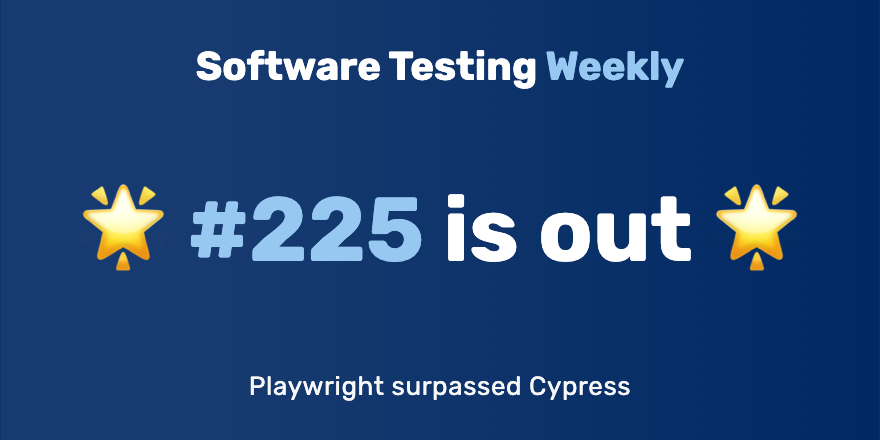 Software Testing Weekly ๐ (@qanewsletter) on Twitter photo Hey! ๐
The 225th issue is out!
softwaretestingweekly.com/issues/225
Congrats <a href="/filip_hric/">Filip Hric</a>, <a href="/joelmonte/">Joel Montvelisky</a>, <a href="/rodrigorac2/">Rodrigo Costa</a>, @janetgregoryca, <a href="/TestAndAnalysis/">Mike Harris @testandanalysis.bsky.social</a>, <a href="/TheTestLynx/">Noemi Ferrera</a>, <a href="/pgrizzaffi/">Paul Grizzaffi @pgrizzaffi.bsky.social</a>, <a href="/agoldis/">Andrew Goldis</a>, @bahmutov, <a href="/ResterTest/">Rester_Test</a> and <a href="/joan_media/">JoanMedia</a>! ๐
#SoftwareTesting #QA Hey! ๐
The 225th issue is out!
softwaretestingweekly.com/issues/225
Congrats <a href="/filip_hric/">Filip Hric</a>, <a href="/joelmonte/">Joel Montvelisky</a>, <a href="/rodrigorac2/">Rodrigo Costa</a>, @janetgregoryca, <a href="/TestAndAnalysis/">Mike Harris @testandanalysis.bsky.social</a>, <a href="/TheTestLynx/">Noemi Ferrera</a>, <a href="/pgrizzaffi/">Paul Grizzaffi @pgrizzaffi.bsky.social</a>, <a href="/agoldis/">Andrew Goldis</a>, @bahmutov, <a href="/ResterTest/">Rester_Test</a> and <a href="/joan_media/">JoanMedia</a>! ๐
#SoftwareTesting #QA