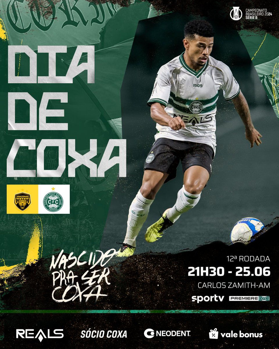 Coritiba's tweet image. #AMAxCFC - 12ª rodada 🇳🇬

🏆 Brasileiro Série B
⌚ 25/06 - 21h30
🌃 Manaus - AM
🏟 Carlos Zamith
📺 SporTV e Premiere

#VamosCoxa #SempreJuntosPeloAltodaGloria