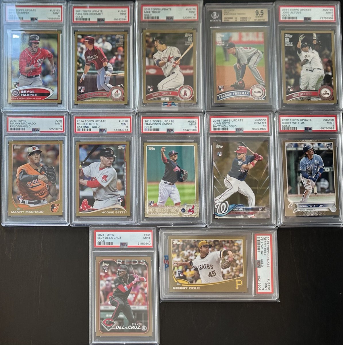 GrinMan82's tweet photo. The newest addition to the Topps Gold RC collection and some other favorites. https://t.co/sfdoGcaIcD