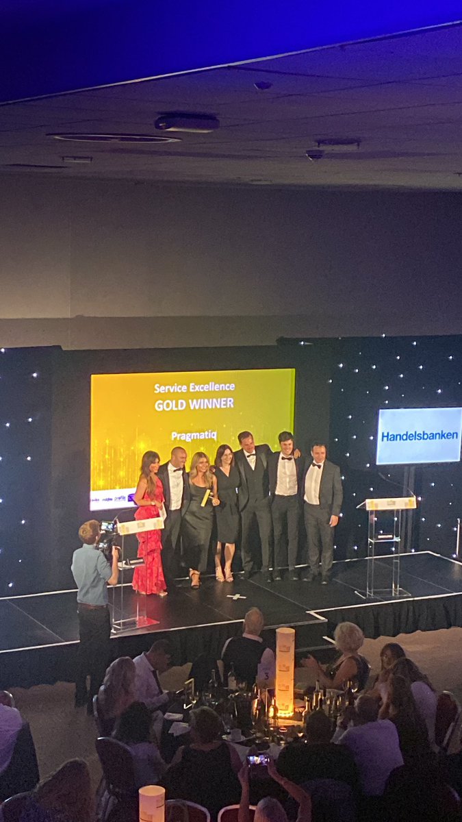 Success everywhere! The Gold Winner in the <a href="/handelsbanken/">Handelsbanken</a> Service Excellence category is <a href="/Pragmatiq__/">Pragmatiq</a>! Congratulations! #SMEMKBucks