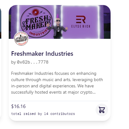 TheDFreshmaker's tweet image. Just over a week left to vote in the Sei Creators Fund. 

 So far Freshmaker Industries is grateful for the 14 votes received and would love more.  

 If you want to vote and need help, please DM me and I'll help you through the steps! No voting amount is too small.