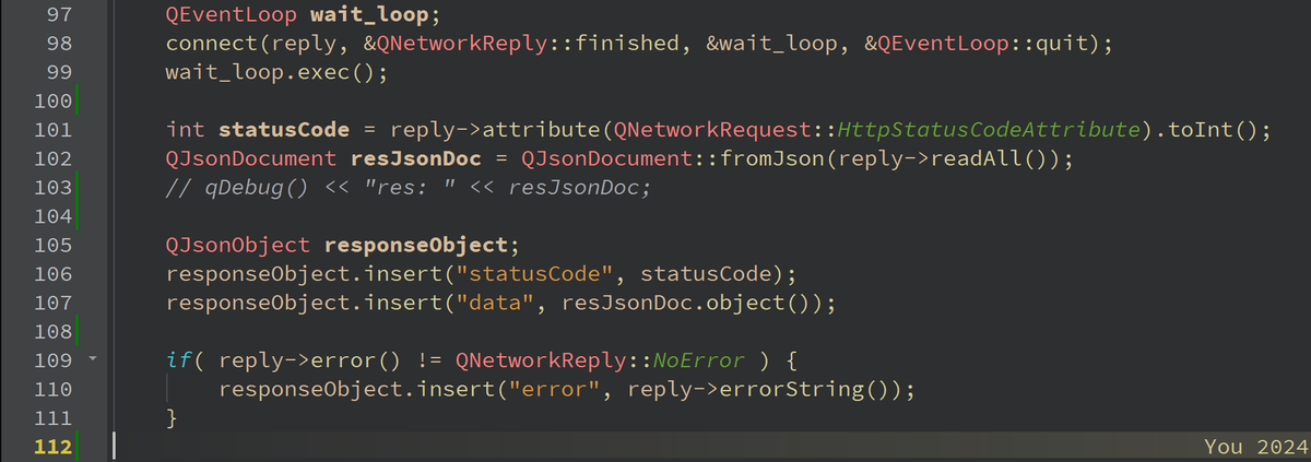 allankoechke's tweet image. Writing networking code in C++ is fun, in the present I like the lie in my head that the code is self documenting.
Anyway, let me not speak from my future self, wondering who the dumb person didn't document the code.
The clown in me 😄😄
#cpp #cpp17 #qt