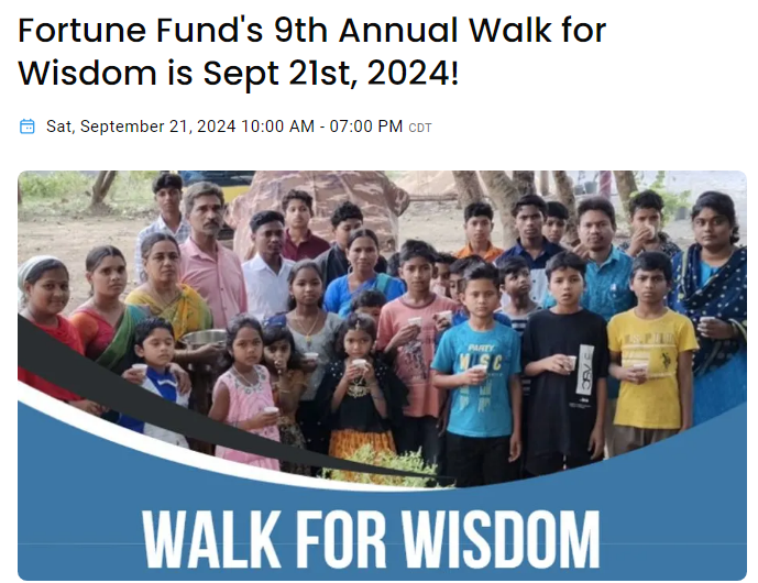 FortuneFund's tweet photo. 🌟 Join us for the Fortune Fund's 9th Annual Walk for Wisdom! 🌟

📅 Date: September 21, 2024
🕙 Time: 10:00 AM - 07:00 PM CDT
📍 Location: Virtual (Participate from anywhere in the world!)

Register today: https://t.co/JCiYRi9Daq

#WalkForWisdom #FortuneFund #EmpowerYouth https://t.co/QHGw3SUuAM