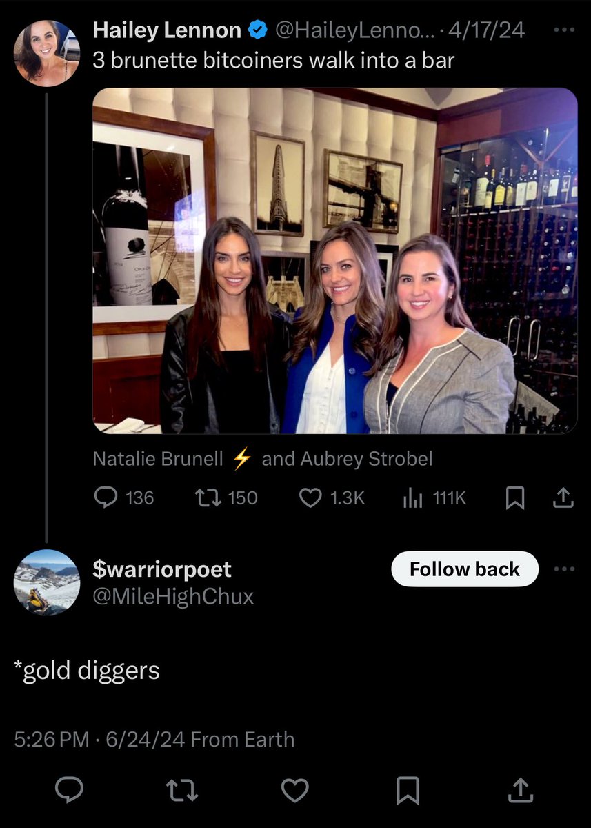 HaileyLennonBTC's tweet image. Being a woman in bitcoin is so fun