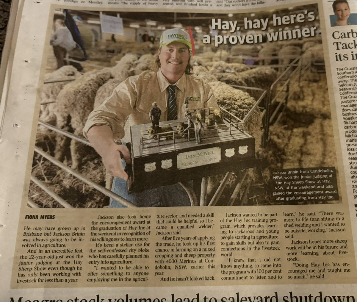Hay Inc (@hayinc) on Twitter photo A great graduation of our 10th cohort of the Hay Inc Rural Education Program recently. Thank you to <a href="/theweeklytimes/">The Weekly Times</a> for sharing this story about Jackson from Brisbane welder to now a Jackaroo working with livestock. You only need to be ready to learn to join a career in Ag A great graduation of our 10th cohort of the Hay Inc Rural Education Program recently. Thank you to <a href="/theweeklytimes/">The Weekly Times</a> for sharing this story about Jackson from Brisbane welder to now a Jackaroo working with livestock. You only need to be ready to learn to join a career in Ag