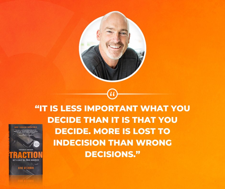 Best thing to do when solving an issue; make the right decision. 

Second best thing to do; make the wrong decision. 

You win or you learn, in both cases you're making progress for your company.

Take a shot!

#eos #solveproblems #progressnotperfection