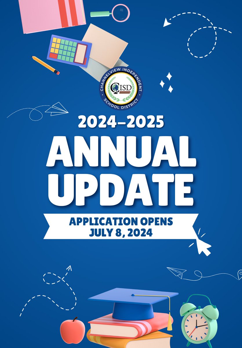 CVISDPEIMS's tweet image. 📅 Mark your calendars! 
The 2024-2025 annual update is just around the corner.
For more information please cvisd.org/page/peims-dat…