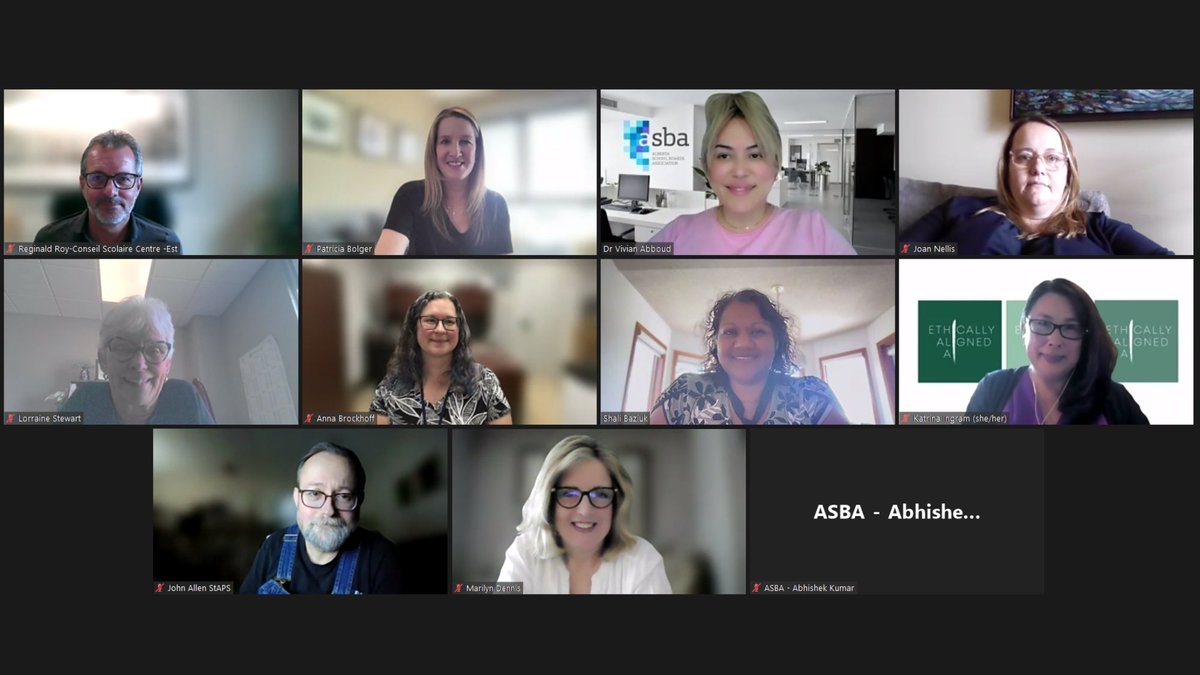 Thank you to our Innovation and Artificial Intelligence Committee for meeting today to continue discussions on draft AI policy guidance and resources for member school boards. Learn more about our IAI committee here: asba.ab.ca/news/ #abed #abtrustees