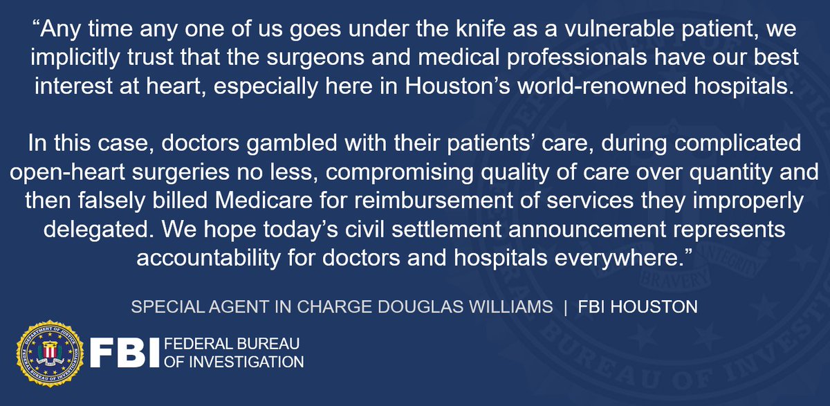 #BREAKING Three heart surgeons at BSL Medical Center engaged in a regular practice of running two operating rooms at once while delegating key aspects of extremely complicated and risky heart surgeries to unqualified medical residents.

More here: ow.ly/tnVH50SoKTQ #HouNews
