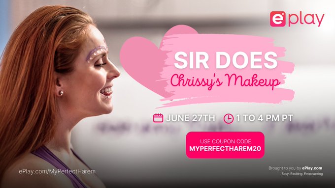 This Thursday on ePlay, Sir is doing my makeup 🤡 You do NOT want to miss this one 😅 1-4pm PT on @ePlayStreamers<a href="/tag/workfromhome"class="tags"><span>#workfromhome</span></a><a href="/tag/upskirt"class="tags"><span>#upskirt</span></a><a href="/tag/upskirtatwork"class="tags"><span>#upskirtatwork</span></a>