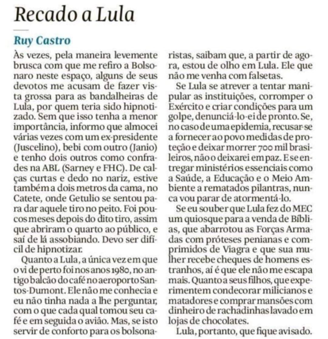 Olha aí o recadinho.