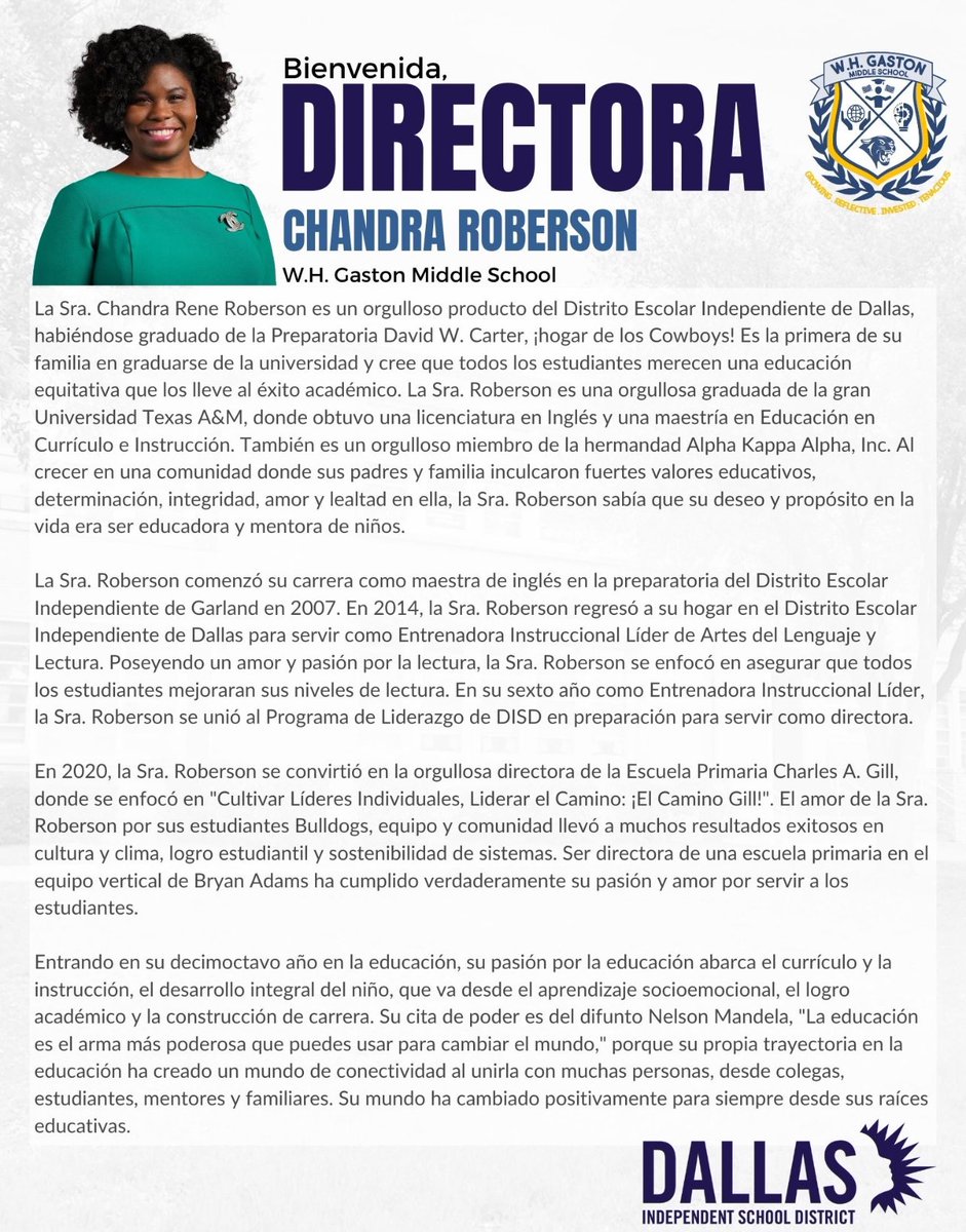 Ryan Bott (@baverticalteam) on Twitter photo Gaston Panthers! Big announcement. Please help me welcome the new Gaston Principal, Ms. Chandra Roberson! Gaston Panthers! Big announcement. Please help me welcome the new Gaston Principal, Ms. Chandra Roberson!
