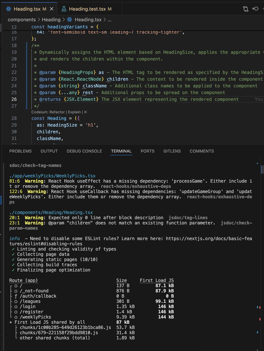 MaiVangSWE's tweet image. Before committing any changes, it&apos;s a habit to run &apos;pnpm build&apos; to make sure all ESLint rules are passing and to have a smooth build process.

#eslint #smooth #project #buildinpublic #codeinpublic #build