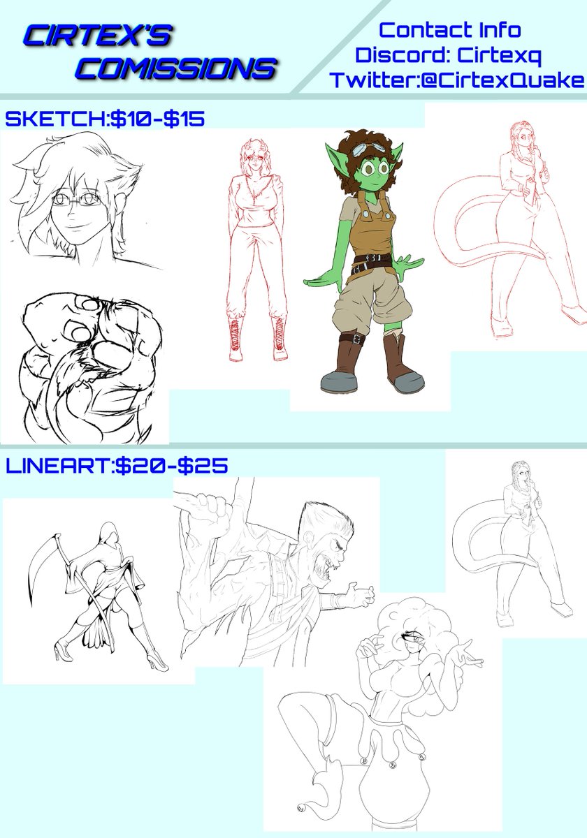 CirtexQuake's tweet photo. NEW PRICE SHEETS ARE UP and I'm taking commissions once again! please consider me for any of your artistic OC needs! https://t.co/5KYjAUTCn5