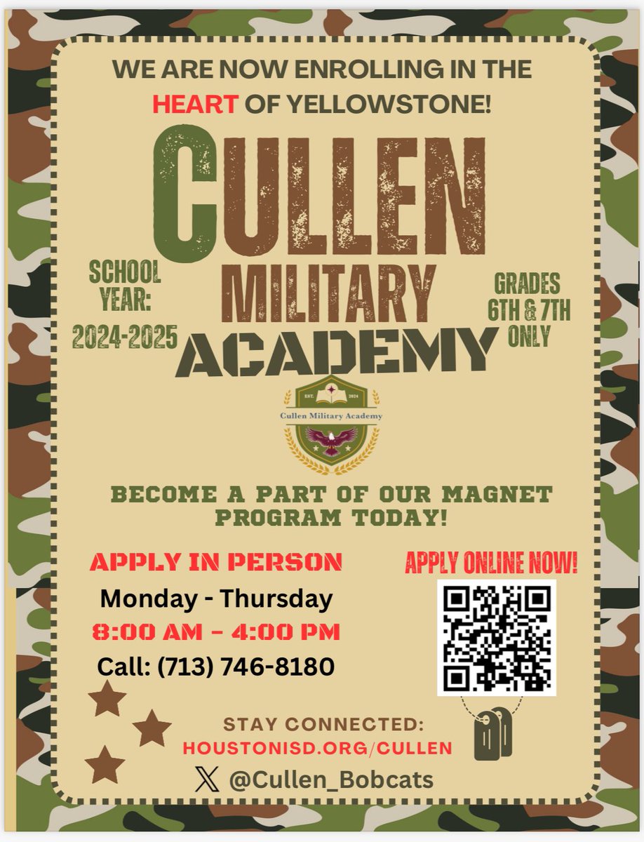 Cullen_Bobcats's tweet image. Spread the word before we fill all of our seats at CMA. @TheBrameE @TeamHISD @HisdSouth