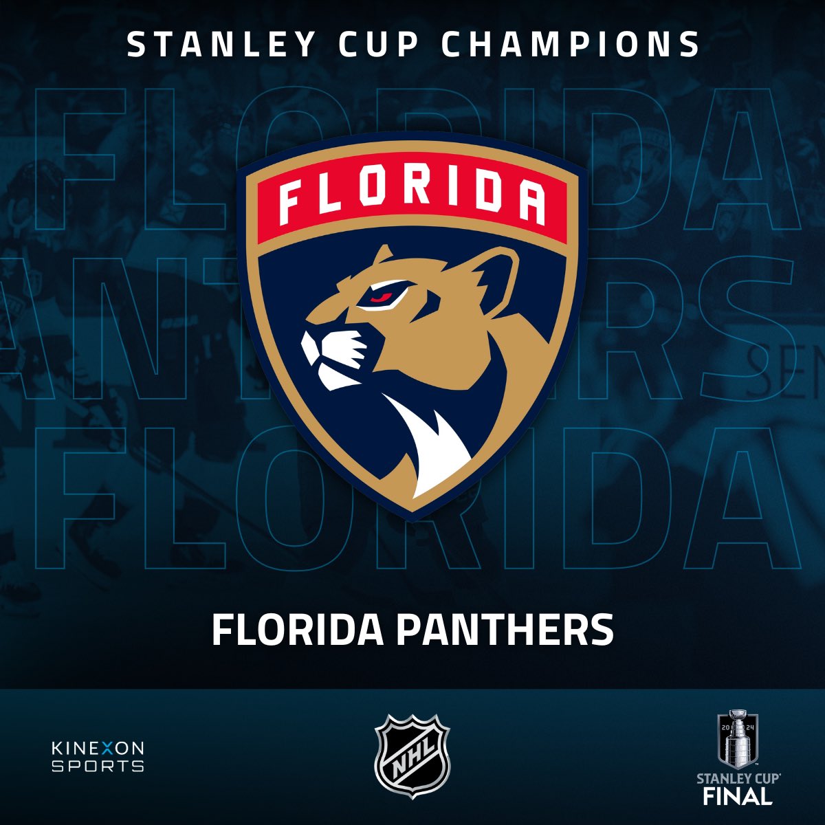 KinexonSports's tweet photo. Congratulations to the @FlaPanthers, a valued KINEXON Sports customer, for winning the Stanley Cup for the first time in franchise history!

#StanleyCupChampions #TimeToHunt #FinishedTheHunt #KINEXONSports #InnovateTheGame #hockey #icehockey #sportsdata #sportstech https://t.co/94nIVr9iKJ