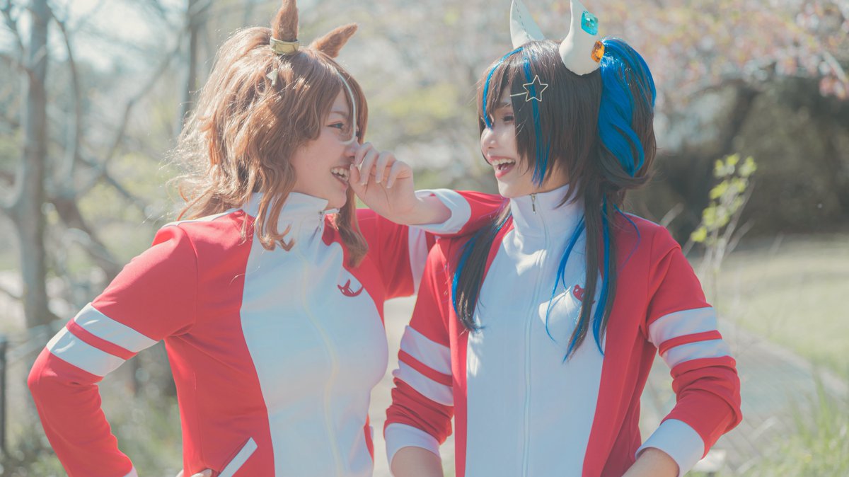 adayinthedream's tweet photo. ※cos ウマ娘/パーマー&amp;ヘリオス

一緒だと楽しさ2倍🌸✌️

photo #254Cos https://t.co/tmkDDb5BQ6
