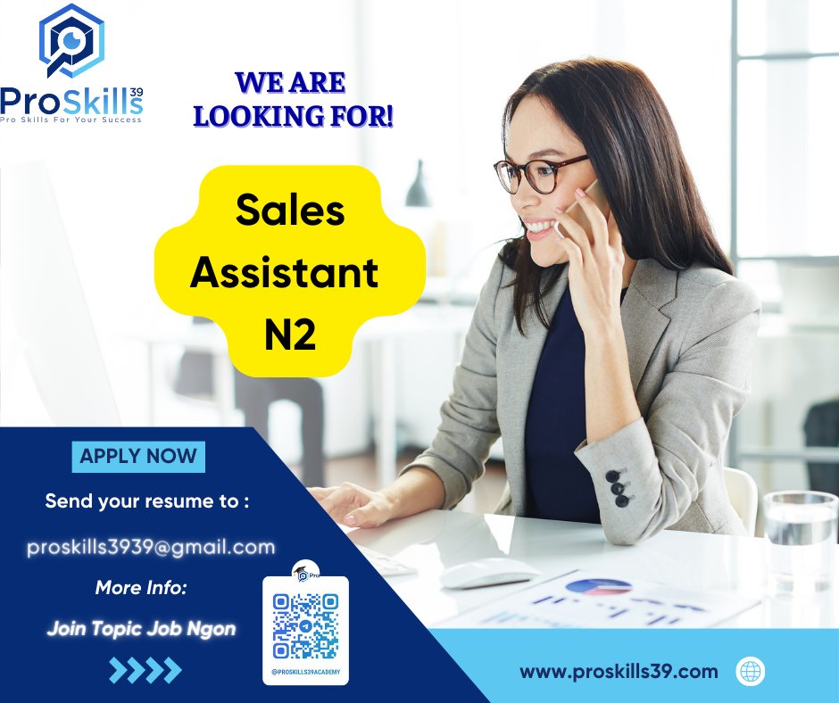 😍[Hai Chau, Da Nang] - Sales Assistant N2 - 16M Gross
👉Click here for more details: proskills39academy.com/2024/06/25/hai…