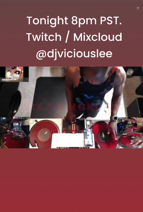 NGRMusicTV's tweet photo. DJ VICIOUS LEE
@DjViciouslee
Mix-TiC Mondays 8pm PST.
View / listen options 
https://t.co/CtOyvtur1w
https://t.co/kbMXAJetVc
face book live  ..LOL
JOIN ME ON A MUSICAL JOURNEY .. TALK , INTERACT , AND CHAT A BIT 🙂 

#mixtic #dj #djs#stream#djsteams #djstreaminglive #djviciouslee https://t.co/jBAxtkE1f1