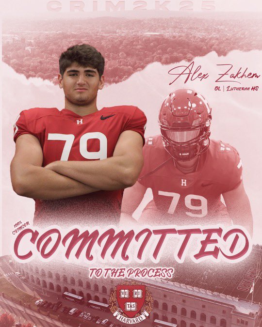 Alex Zakhem (@alex_zakhem) on Twitter photo After a great visit with <a href="/HarvardFootball/">Harvard Football</a>, I’m excited to announce my commitment to play Football at Harvard University! I want to thank my family, teammates, & coaches who helped me along the way and made this possible. <a href="/Coach_Aurich/">Andrew Aurich</a> <a href="/CoachJimJackson/">Jim Jackson</a> <a href="/fb_coachrobbins/">Coach Robbins</a> @Dr_Jay0052 After a great visit with <a href="/HarvardFootball/">Harvard Football</a>, I’m excited to announce my commitment to play Football at Harvard University! I want to thank my family, teammates, & coaches who helped me along the way and made this possible. <a href="/Coach_Aurich/">Andrew Aurich</a> <a href="/CoachJimJackson/">Jim Jackson</a> <a href="/fb_coachrobbins/">Coach Robbins</a> @Dr_Jay0052