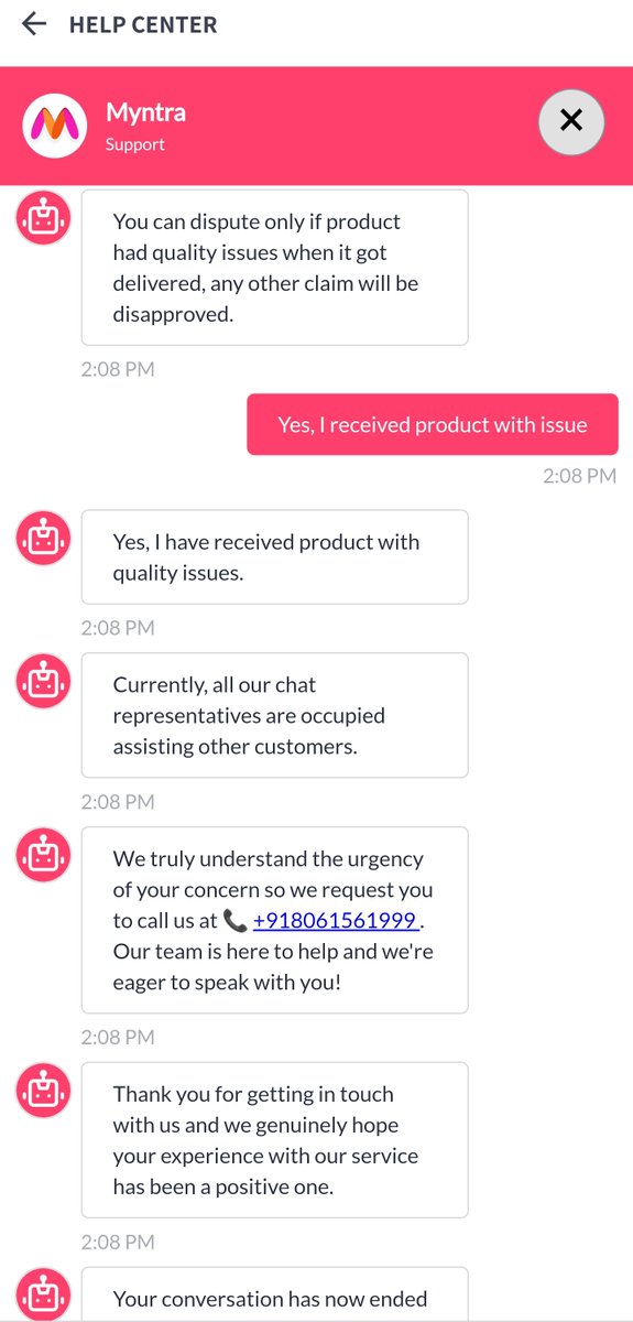 Highonchoorma's tweet photo. Day 4 of My Story 👇 @jagograhakjago

I ordered a product from @myntra but received the wrong item. It was a prepaid order. Issue Raised No with @MyntraSupport is IN24061723122482030514.

Despite my efforts to resolve the issue, nobody is willing to help. 

Myntra contacted me, claiming they had tried calling me and would discuss the issue with me. 

However, instead of having a discussion, they simply informed me that the fault was mine, not theirs. 

Now, they are threatening to disable my account. 

Blocked My Review.

Disband my chat Option Showing all over representatives are Busy.

Can't connect the call with the registered mobile number.

This is how e commerce Websites looting Indians.