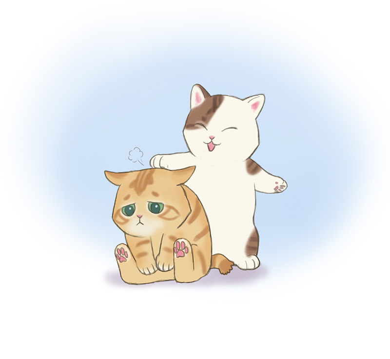 「困り顔の猫 」|瞬く🍎 絵のお仕事募集中🍏のイラスト