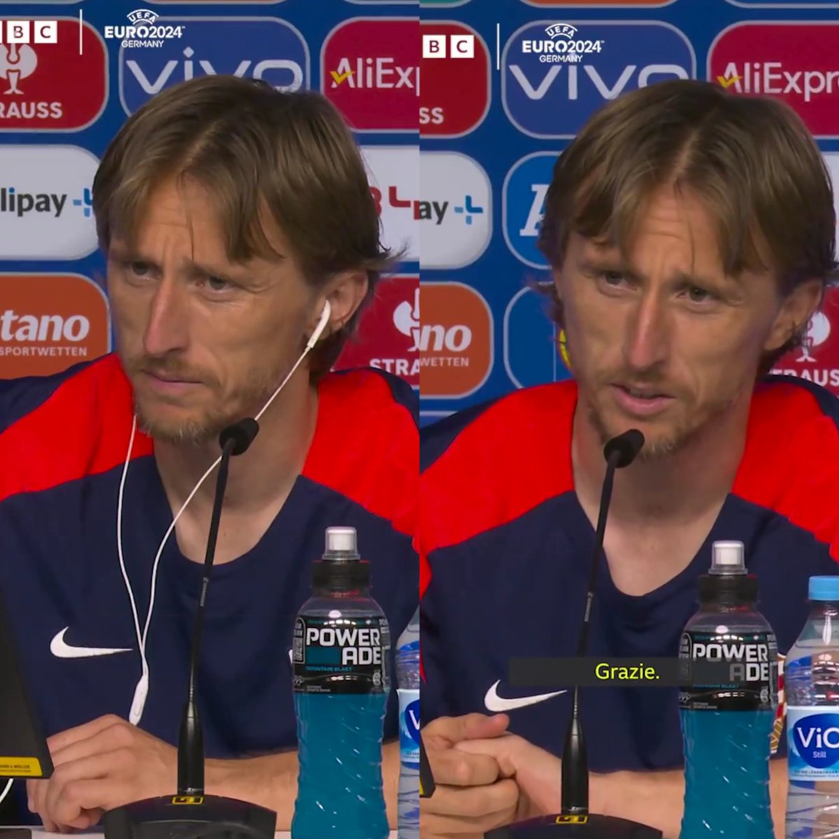 MadridXtra's tweet image. 🗣 Italian journalist: "Good evening Luka, I wanted to thank you for everything you've shown, not only tonight, but throughout your career. Once again, you signed off as a top-class player, scoring despite having missed a penalty. I just wanted to say this to you, I'd like to ask…