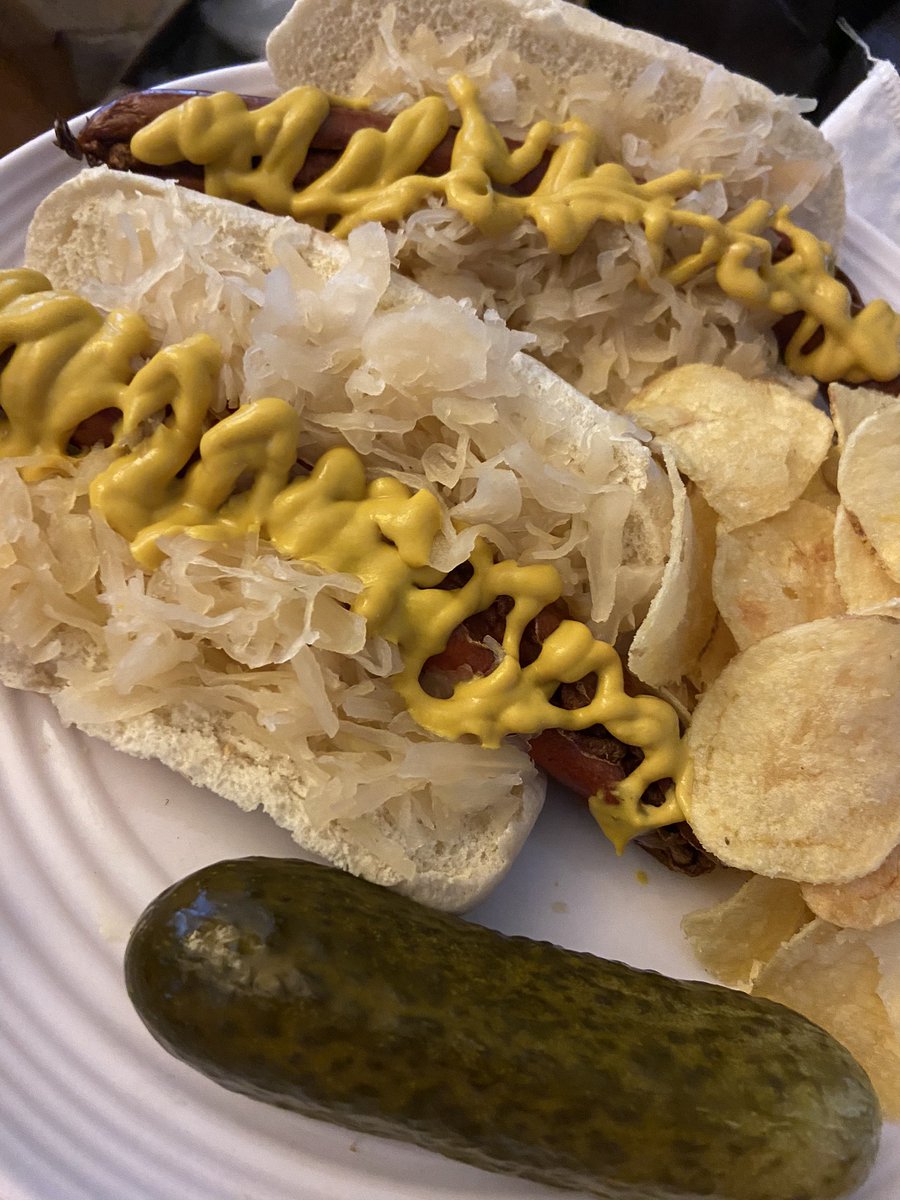 YumYumWpg's tweet image. Too hot to cook 👩🏼‍🍳…so simple supper it is! Wpg Old Country hotdogs 🌭w/sauerkraut &amp;amp; mustard! Some @olddutch Salt 🧂 &amp;amp; Vinegar Chips and of course my fav Elman’s pickles 🥒!!! #yumyumwpg #simplesupper #toohottocook