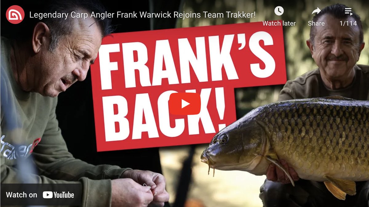 Legendary Carp Angler Frank Warwick Rejoins Team Trakker!
A great deal done by Trakker to have Frank as part of the team! 👍 <a href="/Trakker_Carp/">Trakker Products</a> <a href="/HeffW/">Frank Warwick</a> 
youtube.com/watch?v=aaRkV3…