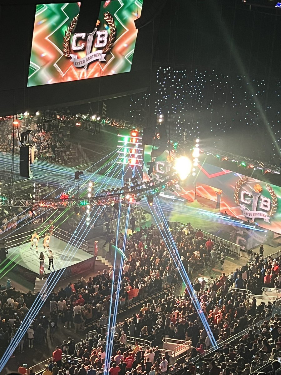 ManyFacedHeel's tweet photo. Creed Brothers vs AOP
#WWEINDY Main Event taping https://t.co/ZBAJcSsAet