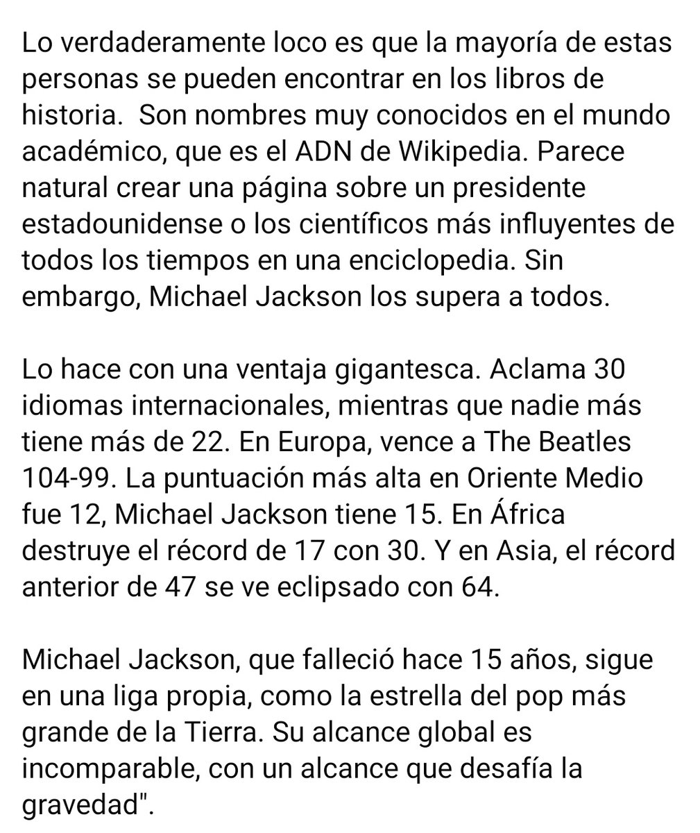 sebasmjjj's tweet photo. Chart Masters posiciona a Michael Jackson en el puesto NÚMERO 1 de su top 60 de los artistas musicales más globales de todos los tiempos.
#15YearsWithoutMichaelJackson https://t.co/9NePaE67ke