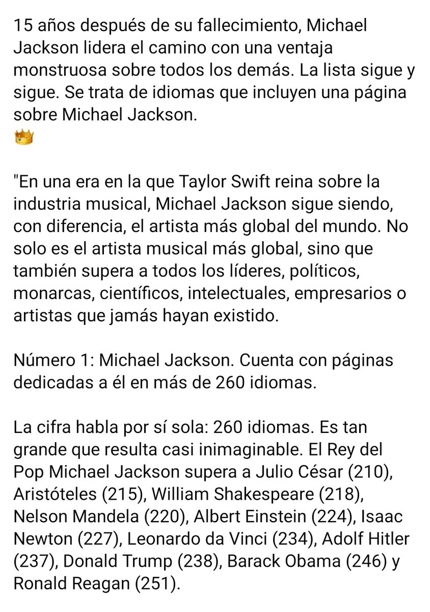 sebasmjjj's tweet photo. Chart Masters posiciona a Michael Jackson en el puesto NÚMERO 1 de su top 60 de los artistas musicales más globales de todos los tiempos.
#15YearsWithoutMichaelJackson https://t.co/9NePaE67ke