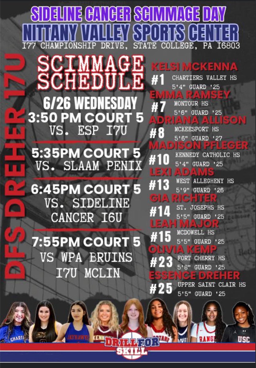 Adriana Allison (@adrianaallison_) on Twitter photo Excited to get back on the court with my teammates this Wednesday! Come check us out at State College at the Nittany Sports Center! <a href="/DFS_Dreher_17U/">Drill For Skill (DFS) Dreher 17U</a> <a href="/DFSAAU/">Drill for Skill AAU</a> <a href="/McKeesportWBB/">McKeesport Lady Tigers Basketball</a> Excited to get back on the court with my teammates this Wednesday! Come check us out at State College at the Nittany Sports Center! <a href="/DFS_Dreher_17U/">Drill For Skill (DFS) Dreher 17U</a> <a href="/DFSAAU/">Drill for Skill AAU</a> <a href="/McKeesportWBB/">McKeesport Lady Tigers Basketball</a>