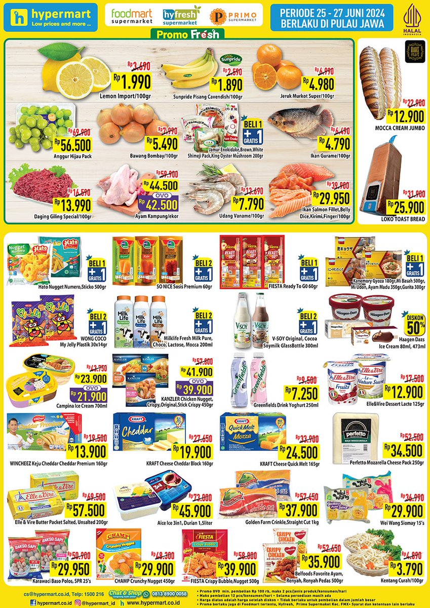 promojsm's tweet image. Promo Diskon Hypermart 25-27Juni 2024
Promo Selengkapnya 👇👇
jsm-promo.com/2023/06/katalo…
#hypermart #hypermartid #hypermarthemat #HypermartLebihUntung #katalogpromosi #promojsm #jsmpromo