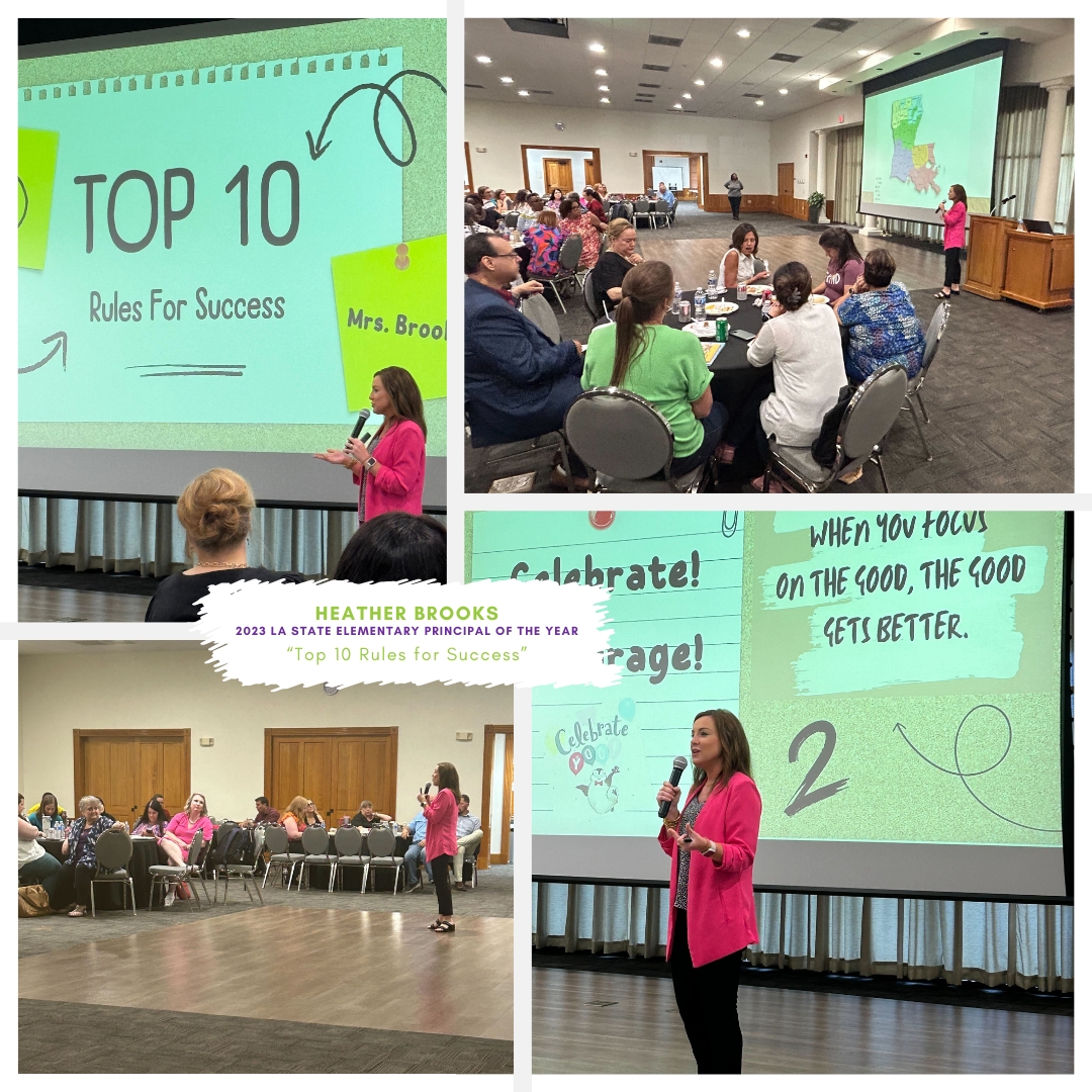 goAPEL's tweet image. 🌟 Exciting News from A+PEL's LEAD Conference! 🌟

Heather Brooks, the 2023 Louisiana State Elementary Principal of the Year, delivered an inspiring keynote on her "Top 10 Rules for Success"! 🏆✨ #LEADConference
