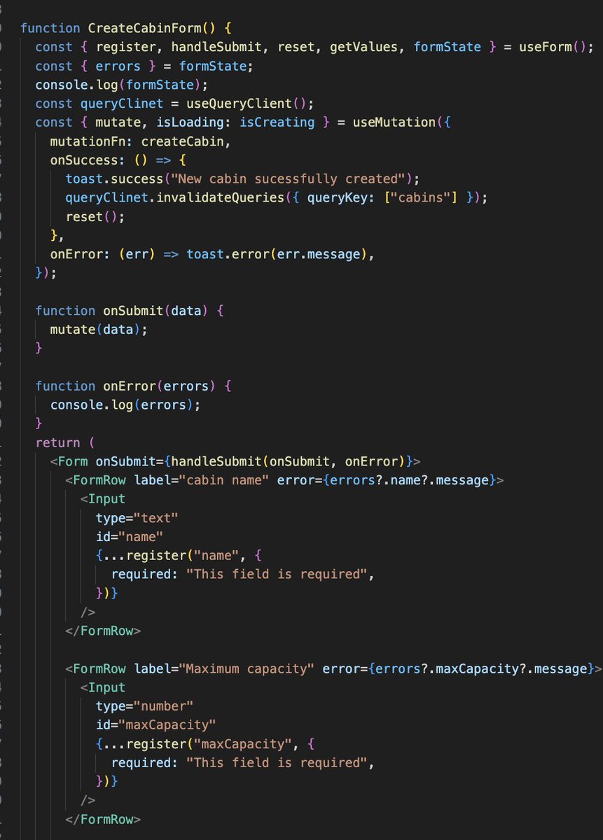 x414423's tweet image. Today on Day 20, I worked on advanced React concepts like styled-components, useForm, and useMutation. Created dynamic forms with validation, styled components with props, and handled API interactions with React Query. #ReactJS #StyledComponents #ReactHookForm #ReactQuery #WebDev