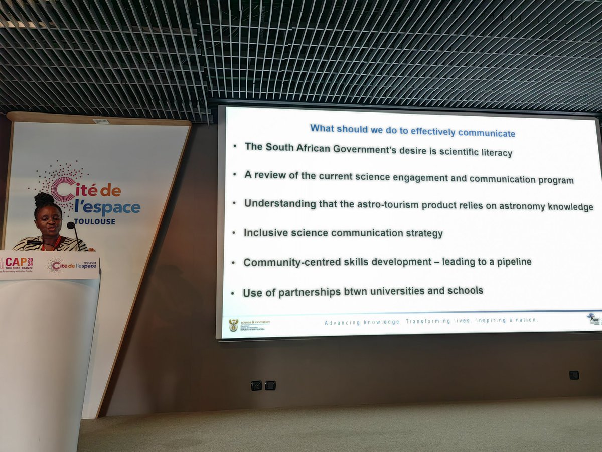 Thembela Mantungwa, chair of  Comms at AfAS, shared interesting insights from her research which focused on the perceptions of the people of Sutherland about SALT and <a href="/SAAO/">NRF|SAAO</a> with the intention of incorporating effective science communication to strengthen relationships #IAUCAP2024