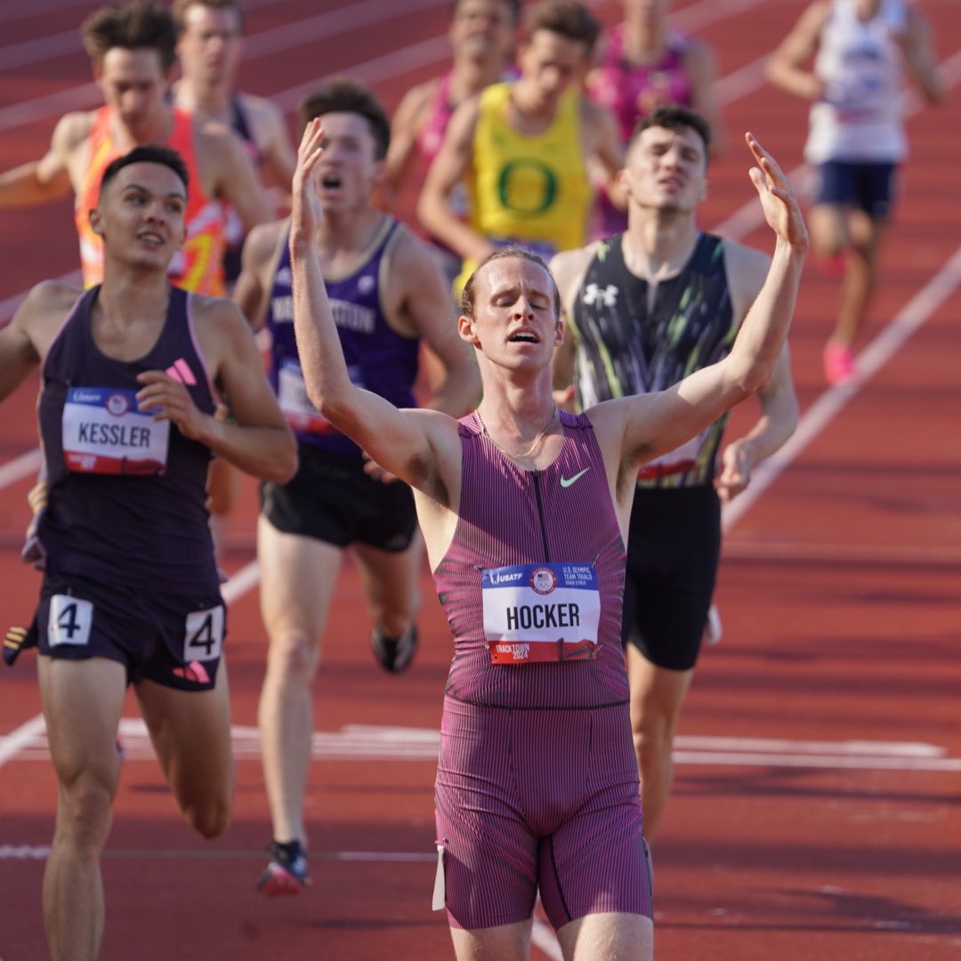 3:30.59 MY GOODNESS!

Cole Hocker turns on the jets to set an Olympic Trials record in the men’s 1,500m.

🥈 Yared Nuguse - 3:30.86
🥉 Hobbs Kessler - 3:31.53

#TrackFieldTrials24