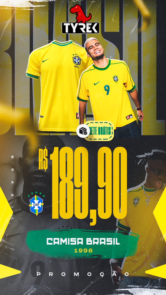 TyrekImportados's tweet photo. Camisa Brasil 1998 🔥
Leve 3 e pague 2 👕👕👕
Parcele em até 12x  💳
Frete grátis 📦
Desconto de 5% em pagamentos via pix 💸
Desde 2017 com o melhor custo x beneficio 🛒🛍️
WhatsApp: 21 97772-4621 📲 https://t.co/4et9nvooHs