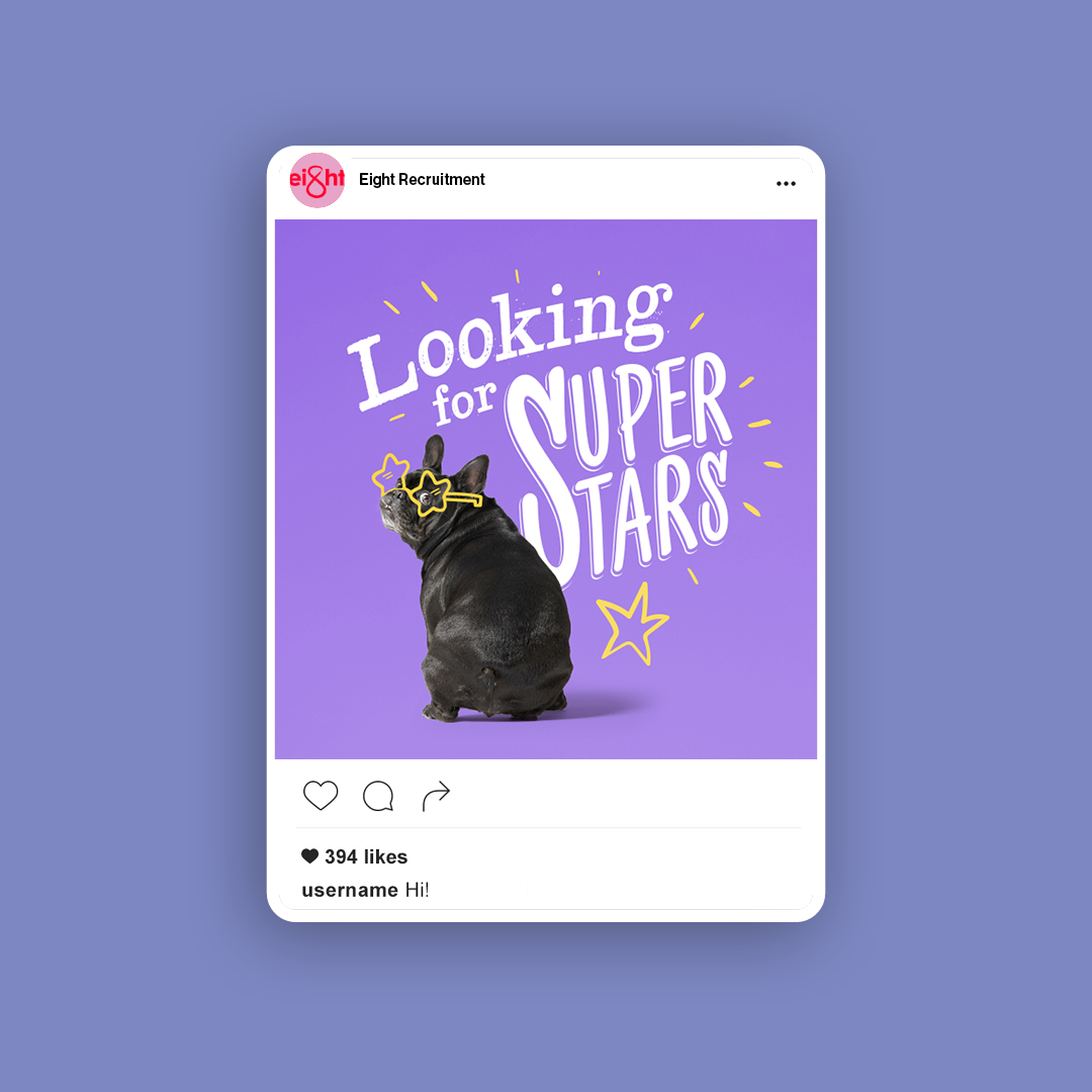 headjamcreative's tweet image. Greight to revisit this fun campaign and website refresh we did for Eight Recruitment!

🐶 Case study hubs.la/Q02xG_cG0

Photography, filming, illustration, animation, web dev, design, project management and a bucket load of sparkle brought this one to life. ✨