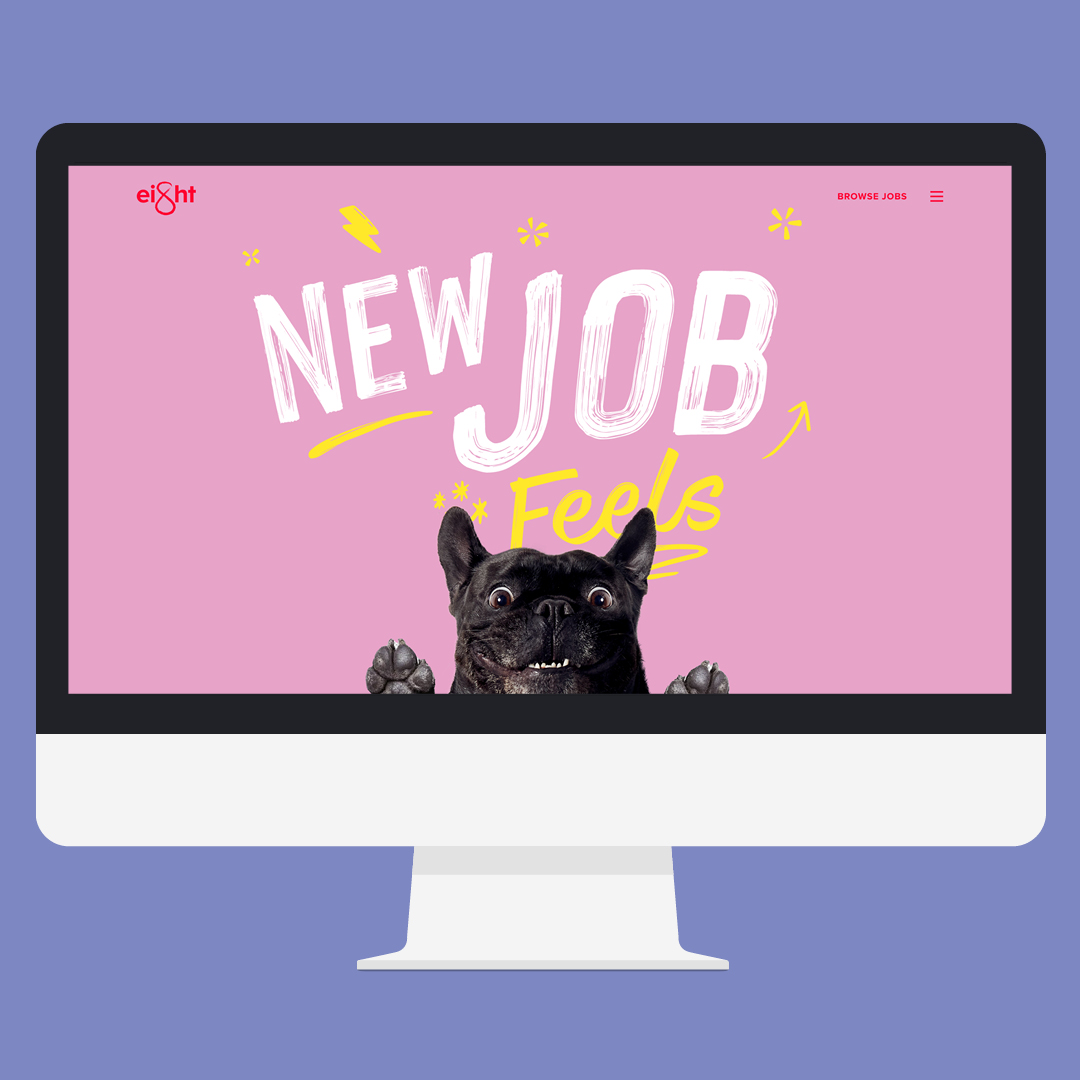 headjamcreative's tweet image. Greight to revisit this fun campaign and website refresh we did for Eight Recruitment!

🐶 Case study hubs.la/Q02xG_cG0

Photography, filming, illustration, animation, web dev, design, project management and a bucket load of sparkle brought this one to life. ✨