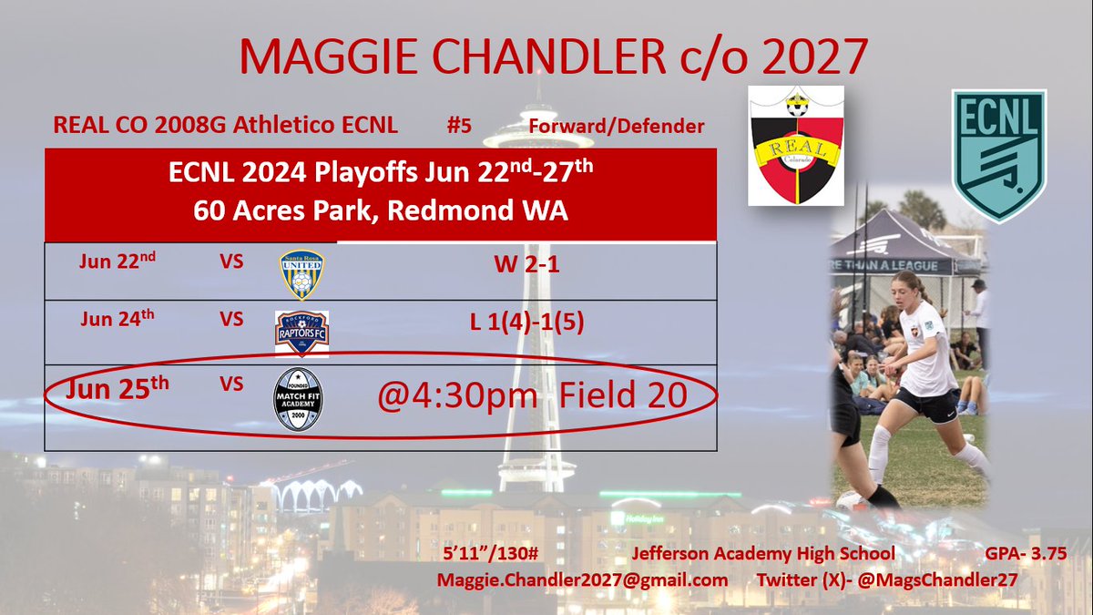 Maggie Chandler (@magschandler27) on Twitter photo A tough loss in a PK shootout after playing down a player for > 60 mins. Come watch our last 2024 <a href="/ECNLgirls/">ECNL Girls</a> playoffs game tomorrow & see the character of this team in person!
<a href="/ImYouthSoccer/">ECNL/GA/Recruiting/College Soccer</a> <a href="/ImCollegeSoccer/">College Soccer Truth ™</a> <a href="/TheSoccerWire/">SoccerWire</a> <a href="/PrepSoccer/">Prep Soccer ⚽️</a> A tough loss in a PK shootout after playing down a player for > 60 mins. Come watch our last 2024 <a href="/ECNLgirls/">ECNL Girls</a> playoffs game tomorrow & see the character of this team in person!
<a href="/ImYouthSoccer/">ECNL/GA/Recruiting/College Soccer</a> <a href="/ImCollegeSoccer/">College Soccer Truth ™</a> <a href="/TheSoccerWire/">SoccerWire</a> <a href="/PrepSoccer/">Prep Soccer ⚽️</a>