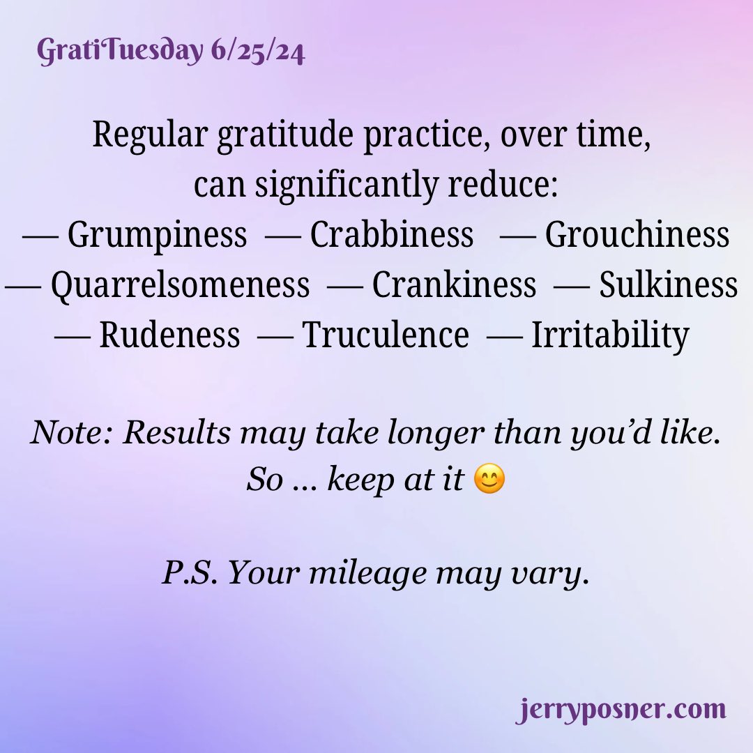 #Gratitude practice … your mileage may vary 😊