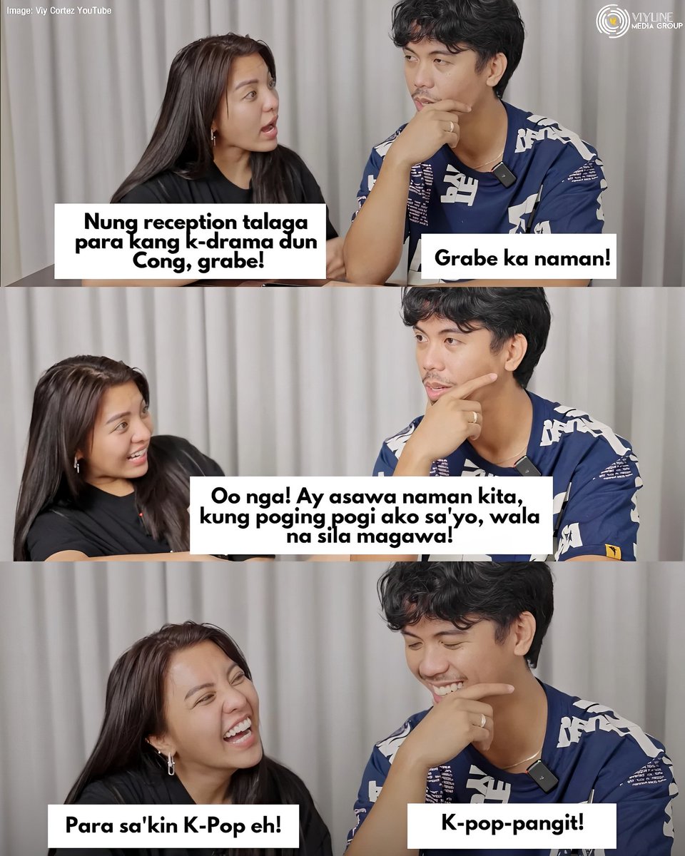 VL_MediaGroup's tweet photo. Cong TV "K-Pop Look" Era! 

"Para sa'kin K-Pop eh!" 'yan ang naging reaksyon ni Viy Cortez-Velasquez sa bagong look ni Cong TV  sa kanilang kasal! 

Want more usapang #PerfectCongViynation wedding? Sugod na sa YouTube channel ni Viy Cortez-Velasquez!

📹 Viy Velasquez | YouTube https://t.co/VcPy6PeLHV