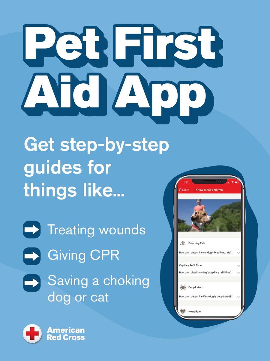 Every pet parent needs this app on their phone. ⬇️

If your furry friend gets a cut on their paw or is experiencing heat exhaustion this summer, our Pet First Aid app will show you what to do.

Download app and put together a pet emergency kit in honor of Pet Preparedness Month.