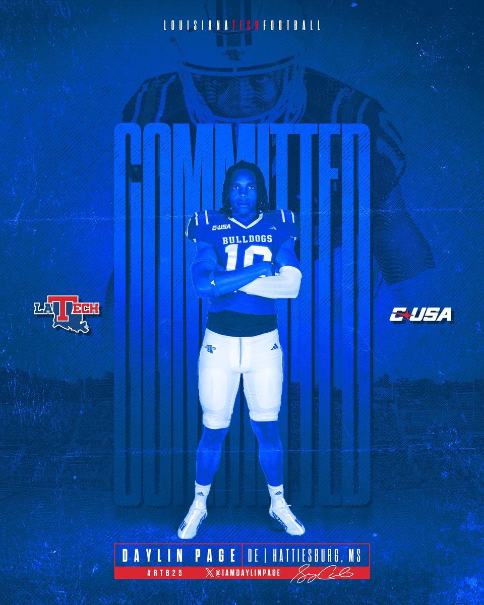 Daylin J Page (@iamdaylinpage) on Twitter photo 🔥🔥#AGTG 🔥🔥
COMMITTED
<a href="/SCumbie_LaTech/">Sonny Cumbie</a> <a href="/Coach_J_Johnson/">Jeremiah Johnson</a> <a href="/GreerJacori/">Coach Jacori Greer</a> <a href="/LATechFB/">LA Tech Football 🏈</a> <a href="/geauxtwl/">Todd Lowery</a>
#Grit #Grind #REPEAT
#HBTD 🔥🔥#AGTG 🔥🔥
COMMITTED
<a href="/SCumbie_LaTech/">Sonny Cumbie</a> <a href="/Coach_J_Johnson/">Jeremiah Johnson</a> <a href="/GreerJacori/">Coach Jacori Greer</a> <a href="/LATechFB/">LA Tech Football 🏈</a> <a href="/geauxtwl/">Todd Lowery</a>
#Grit #Grind #REPEAT
#HBTD